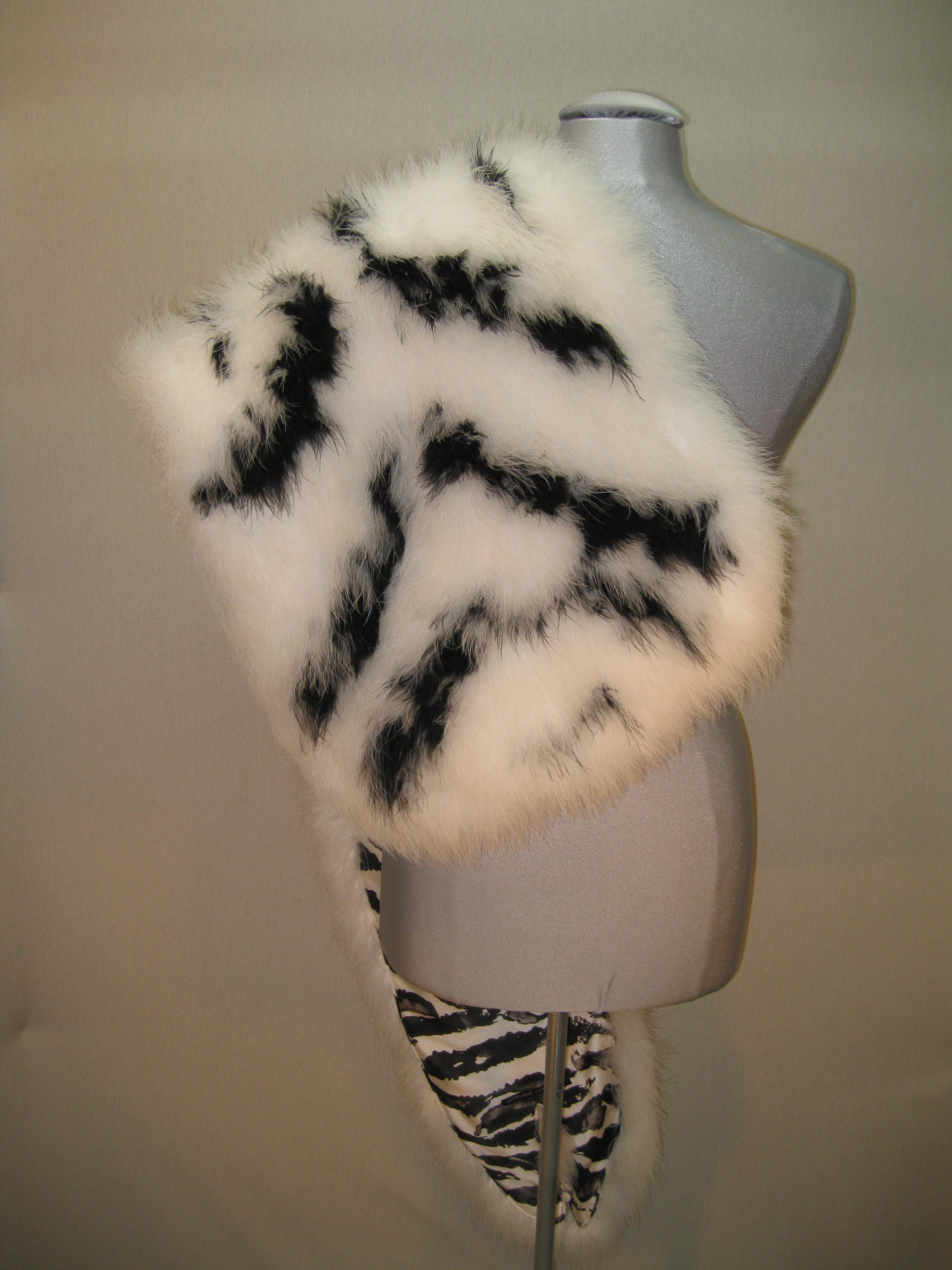Marabou Feather Zebra Pull-thru Scarf