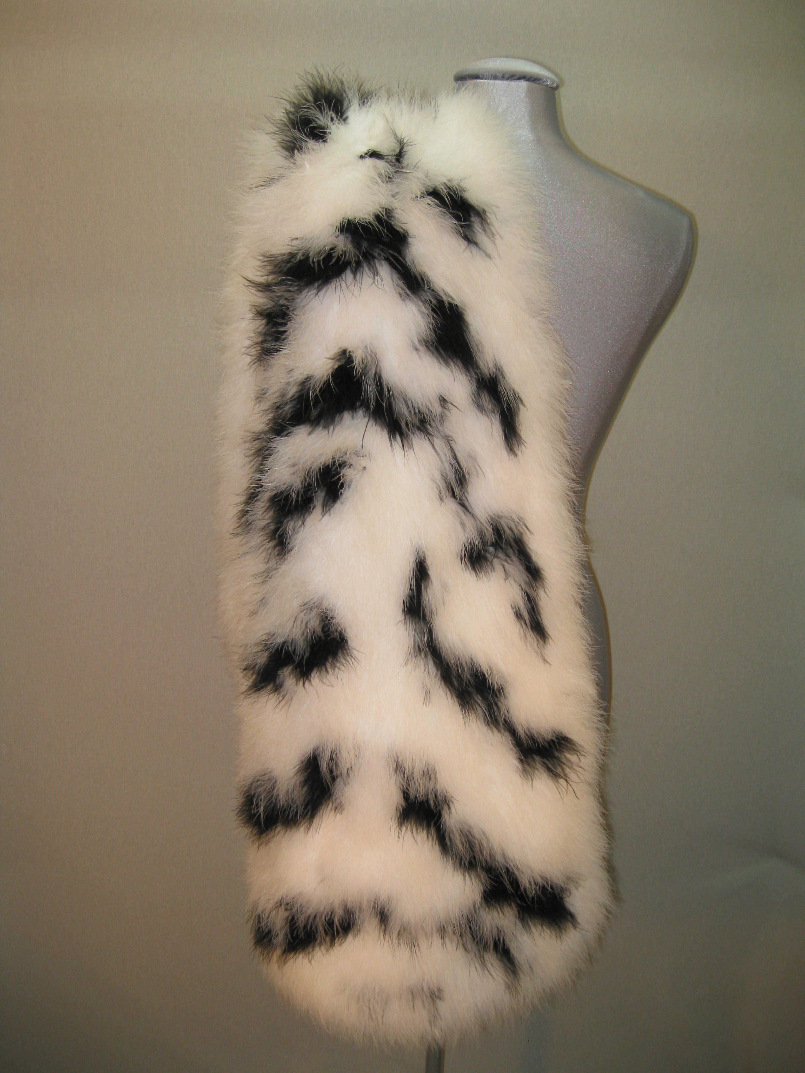 Marabou Feather Zebra Pull-thru Scarf