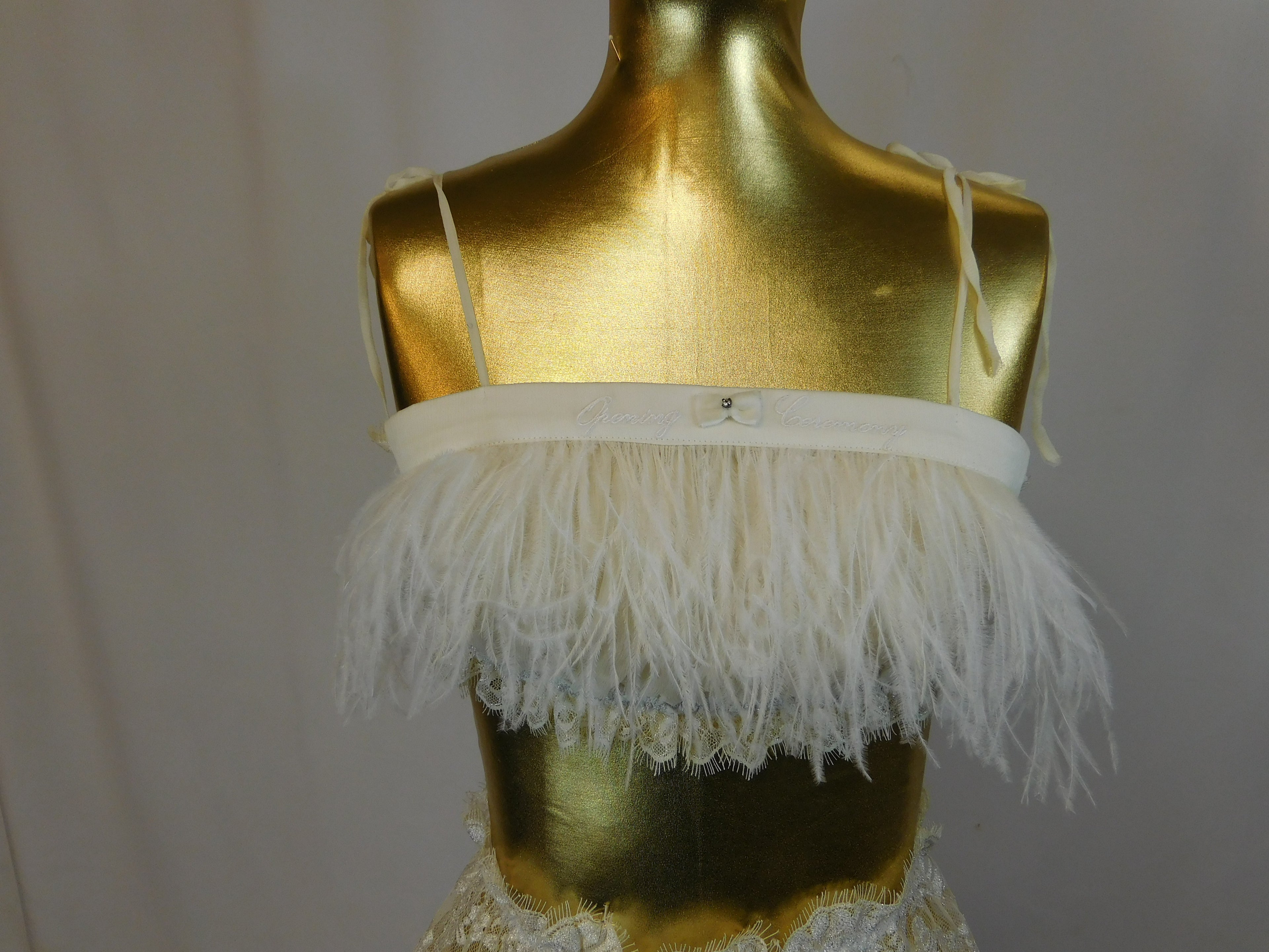 Ostrich Feather & Silk Chiffon Bralette