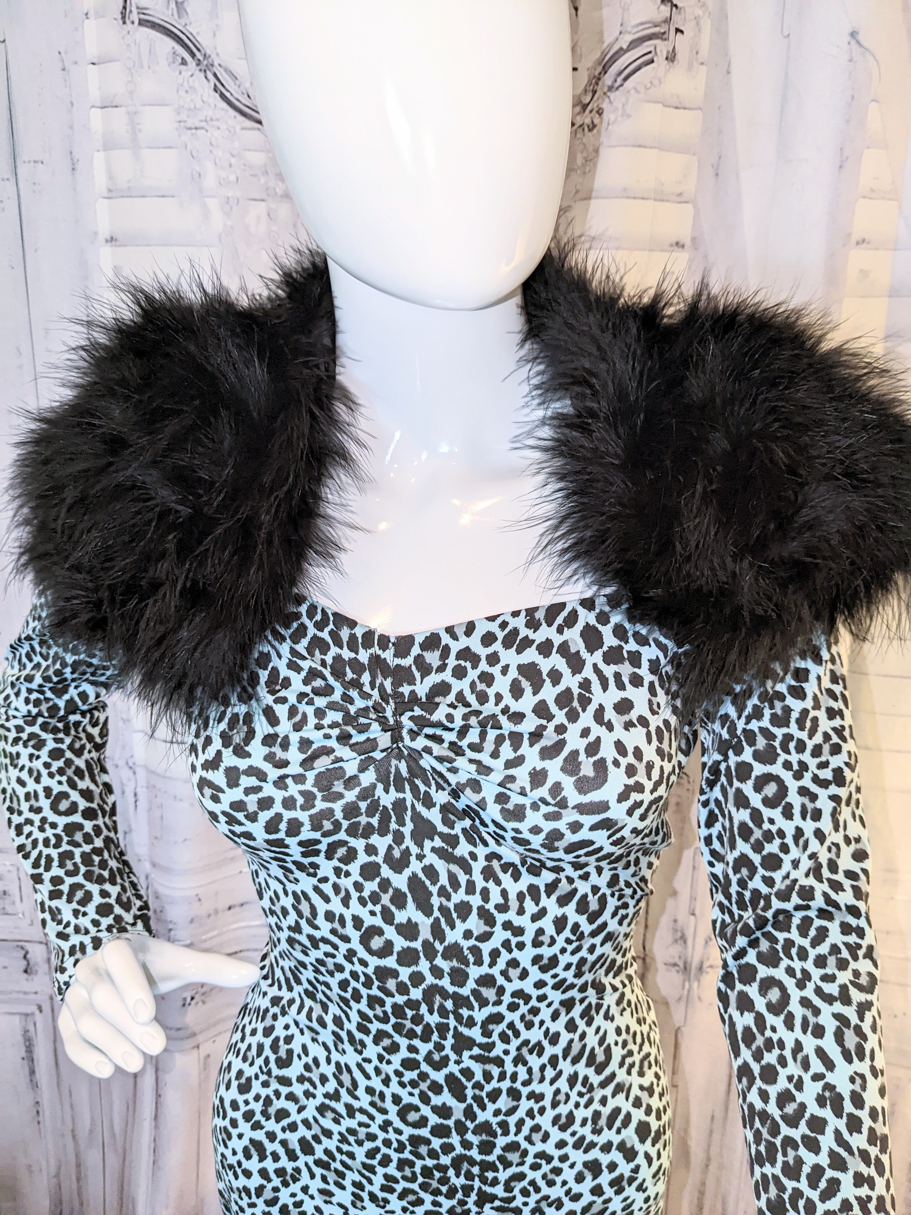 Faux Fur Feather Shrug and Clutch Set